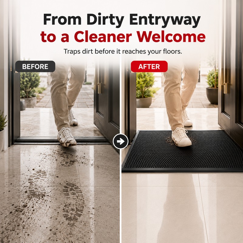 Non-Slip Dirt-Trapping Door Mat for Entryways - Thick Slow-Rebound Surface