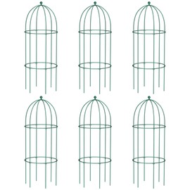 DoCred 6 Pack Garden Trellis for Climbing Plants, 17.7" x 47.2" Metal Rustproof Tomato Cage, Outdoor Indoor Flowers Potted Obelisk Trellis for Cucumber Vine Peony Lily Rose Plant Support