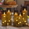 Yeelida Grey Flameless Candles with Remote and String Light, 2.2"x
