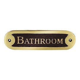 A29 Bathroom Door Signs Plate, Blackened Brass Finish Name Plates for Doors, Door Name Plate for Homes Offices Shop Cafe Stores, Indoors and Outdoors Bathroom Decor(6 1/4 X 1 3/4 Inches)