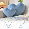 XVTRU Soft Heart Shaped Pillows, Cute Dusty Blue Heart Decorative
