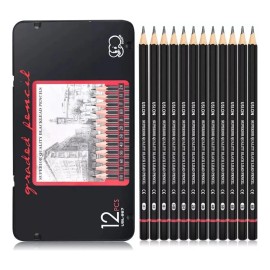 Vakrny Set De 12 Lápices De Dibujo Para Dibujo Profesional H&b
