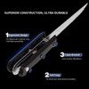 SUNALND Steak Knives Set,Micro Serrated Edge Full Tang Triple Riveted
