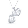 Bling Jewelry Heart Shape Locket Pave Cubic Zirconia CZ Puff