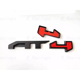 Auto Front Grill Matte Black Red AT4 OVERLAY Emblem 2023+ Sierra 1500 25003500 Canyon