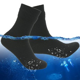 RANDY SUN Waterproof Water Socks Black, Women Thick Warm High Performance Hiking Socks 1 Pair (Black,X-Small)