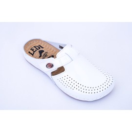 Ledi Anatomic 710 Leather Shoes Clog Mules Comfort Shoes Slippers Women, White