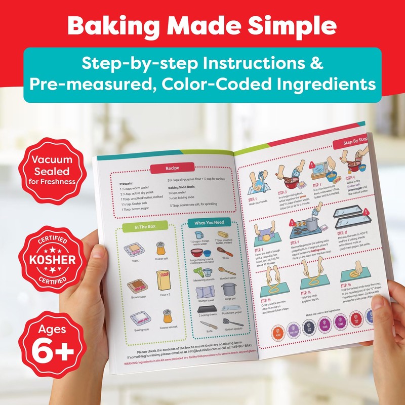 Baketivity Kids Baking Set, Meal Cooking Party Supply Kit for