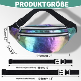 Bum Bag Belt Bag, Bum Bag Fashion Bum Bag 80s Women's PU Leather Waterproof Waist Bag with Adjustable Strap for Women Girls Travel Party Sports Hiking, coloured, Fashions