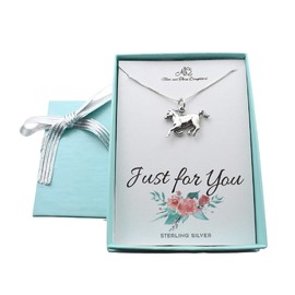 3D Realistic Running Horse Necklace in Sterling Silver on 18 Inch Box Chain | Fabulous Gift for Your Favorite Equestrian