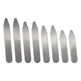 GSHLLO 8 Pcs 4 Sizes Metallic Collar Stays Metal Collar Inserts Formal Shirt Collar Stiffeners Supports Stainless Steel Collar Stays for Men