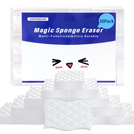 30 paquetes de esponjas mágicas SUPERASER - Esponjas de melamina premium de 3X de densidad para limpieza profunda, uso duradero en múltiples superficies en cocina, baño, piso, paredes, muebles (30
