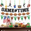 20Pcs Football Party Decorations - Banner, Hanging Swirl, Honeycomb