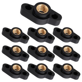 1/4-20 Wing Knobs, 10 Pcs 1/4" Black Wing Knobs with Through Hole Threaded Design, T Track Accessories Hand Screw Nut Clamping Knob Thumb Screw Plastic Handle for Woodworking Jigs Fixtures Boards
