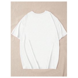 SOLY HUX Women's Oversized Graphic Tees Drop Shoulder T-Shirt Summer Tops Hip Hop Outfit Streetwear White Graphic Medium