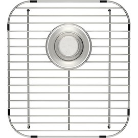 SANNO Kitchen Sink Grates Bottom Grid, Sink Bottom Grid for Kitchen, Metal Sink Grate with Rear Hole Stainless Steel Sink Protector Grid for Kitchen 13" L x 11.6" W