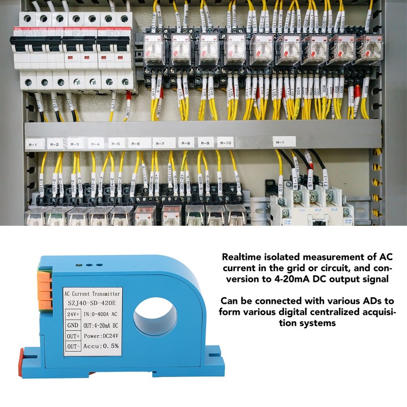 AC Current Transmitter 4‑20mA Output Single Phase AC Current Transducer