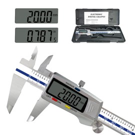 Hiada Digital Vernier Caliper 150mm Caliper with Stainless Steel Inch Millimeter Fraction Conversion, Measuring Tools Calipers Gauge Large LCD Display Auto Off