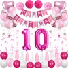 Sweet 10th Birthday Decorations for Girls, Pink and White 10