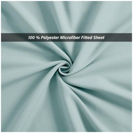 Fitted Sheet Single Bed (91 x 193cm) - Duck Egg Bedding Sheets - Plain Dyed Microfiber Bed Sheets Single - (10 inch) 25cm Deep Pocket Bottom Sheet - Easycare - Wrinkle & Fade Resistant