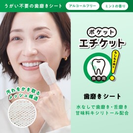 LEC Pocket Etiquette Portable Toothpaste Sheet, 10 Sheets x 4 Pieces, Made in Japan, For Disasters, Travel, Sickness, Xylitol Formulation, Mint Scent