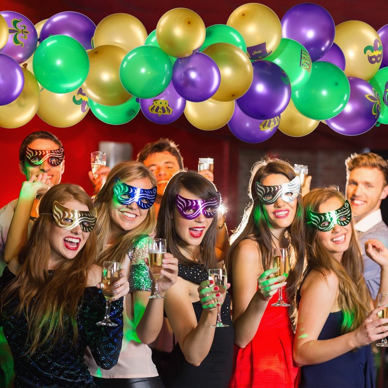 45 Piece Mardi Gras Decorations Mardi Gras Balloons Arch Kit