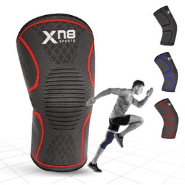 Xn8 Knee Support Brace - Compression Sleeve for Arthritis, Joint Pain, Ligament Injuries, Meniscus Tear, ACL, MCL, Tendonitis, Sports, Running, and Recovery (1 Pack)