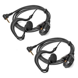 HYSHIKRA G Shape 2.5mm Earphones with Microphone and 1 Pin Walkie Talkie Pingring Compatible with Motorola TLKR T60 T61 T62 Extreme Hunter HYT TC-320 2 Way Radio (Pack of 2)