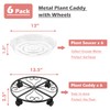lucpur 6 Pack Metal Plant Stand with Wheels 13.5 Inch