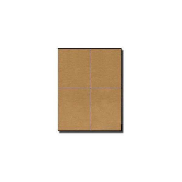 80 Label Outfitters Brown Kraft Quarter Sheet Labels, 4-1/4" x