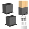 2 Pcs Post Base,4”x 6" Post Brackets(Acturl3.6 x5.6), Heavy Duty