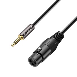 J&D XLR to 3.5mm Microphone Cable, PVC Shelled XLR Female to 3.5mm 1/8 inch TRS Male Balanced Cable XLR to TRS 1/8 inch Adapter for DSLR Camera, Computer Sound Card, 15 Feet