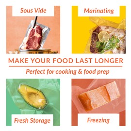 Nutri-Lock Vacuum Sealer Bags, Set of 2 8"x50' BPA-Free Rolls, Vac Seal for Sous Vide & Meal Prep, Commercial Grade Food Vac Bags