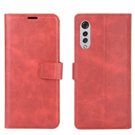 Flip Case for LG Velvet Wallet PU Leather Magnetic Protective Cellphone Case for Velvet LG Velvet 5G 4G LTE Folio Book Cover with Stand (Red)