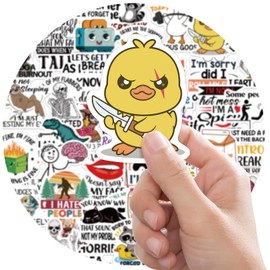 Funny Bulk Stickers for Adults - 100 Pcs Hey You Dropped This Fun Bulk Stickers for Water Bottle, Cute Duck Black Cat Decals for Scrapbook Journal Guitar Bumper Creative Decoration