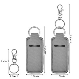 GZFCSL 3 Pack Chapstick Holder, Lip Balm Holder, Lip Gloss Key Chain, Chapstick Keychains Stocking Stuffers for Women (Purple/Red/Grey, 3 Pack)