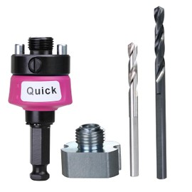 WOWSUPM Quick Change Mandrel 7/16 Inch Shank New Hole Saw Large Arbor Heavy Duty Fit 9/16 to 10 Inch Hole Cutter with Pilot Drill Bits