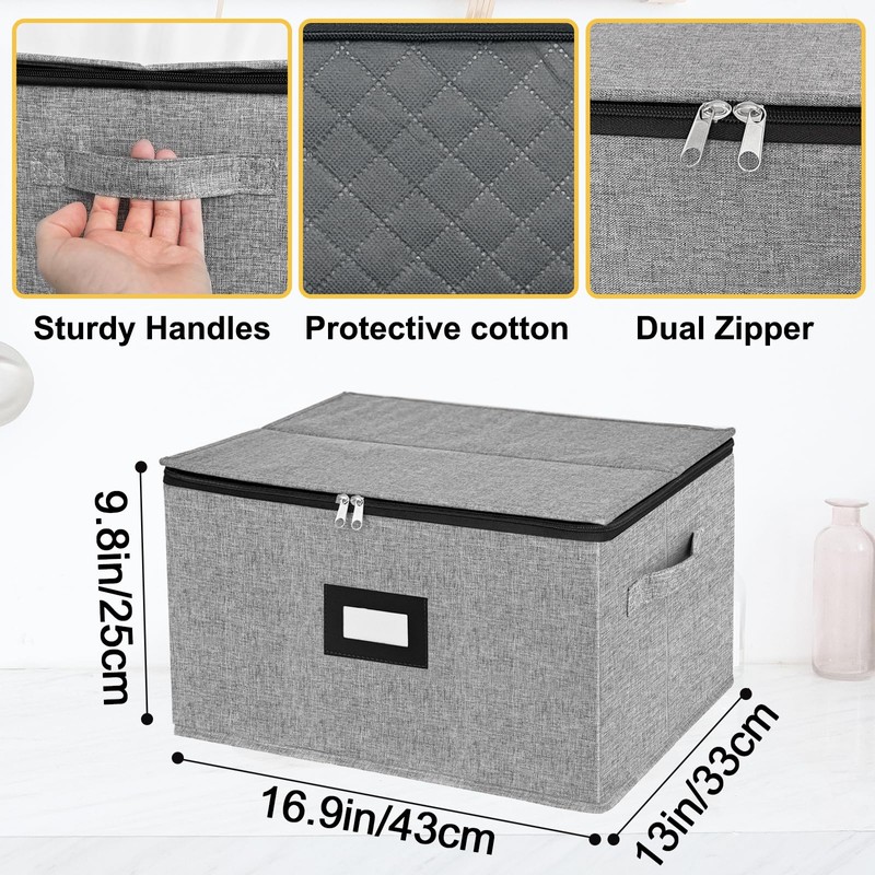 VERONLY Stemware Storage Cases,Quilted Wine glass Storage Boxes with Divider-China