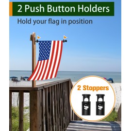 BALIE SPACE Wall Garden Flag Holder Stand 12 x 18 | Mounted Mailbox Banner Decoration Pole for Holiday Décor, Black, 1 Pack
