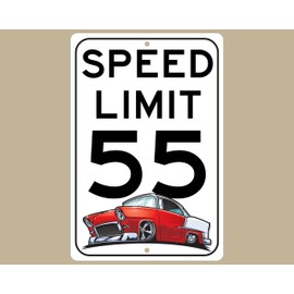 Customizable 1955 Chevy Belair Custom Speed Limit Sign, Garage Wall Decor, Novelty Car Sign, Aluminum Metal Sign, Man Cave