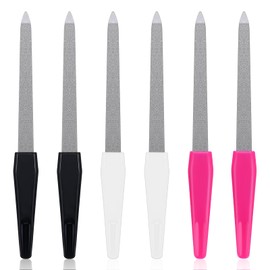 Grevosea 6 Pack Metal Nail File, Nail Files for Natural Nails Double Sided Emery Boards for Nails Professional Nail File Set for Gel and Acrylic Nails Women Manicure Tool for Home Salon Use