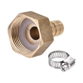 YOKIVE Barb Hose Fitting, Brass Barbed Air Hose Connector Adapter with Hose Clamp and Spacer, Great for Transporting Water Fuel (12mmxG3/4 Female)