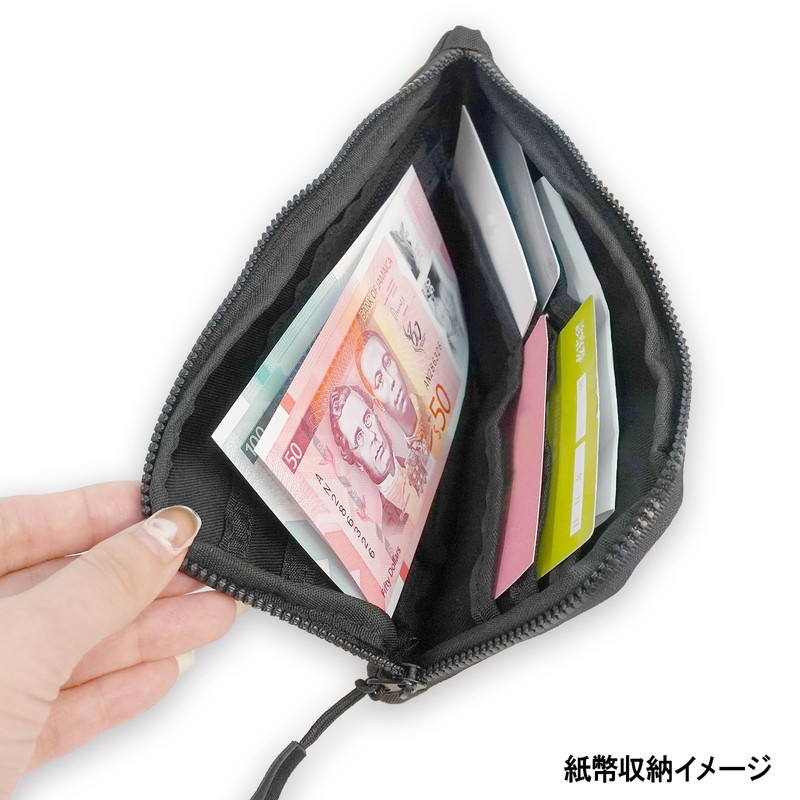 Finplus 0520650 Lee Long Wallet, L-Shaped Zipper, Cordura, Recycled, Bill