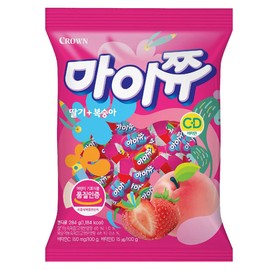 LENITH K-Food Crown Chewy Fruit Snack Gummy Variety Pack Fruit Gummy Candy 284g – Strawberry and Peach (Pack of 1)