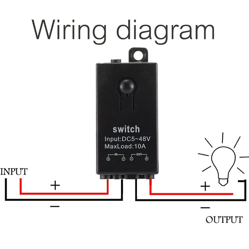 dstfuy Mini Wireless Switch 12V,5V/12V/48V/10A Relay Remote Switch for Lights,328FT