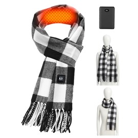 CYCYHEAT 10000mAh Heated Scarf Battery Operated for Men and Women USB Rechargeable Heating Scarfs, Upgrade 10000mAh Battery