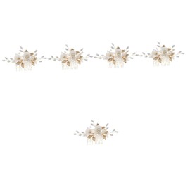 STOBAZA 5pcs Bridal Hair Comb Wedding Flower Headdress Hair Accessories for Brides Side Comb
