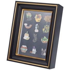 OLYCRAFT Pin Display Shadow Box Black Medal Display Shadow Box 17x5.3x22cm Pin Collection Display Frame with Clear Window Enamel Pin Display Frame for Military Medals Jewelry Pin Collectibles