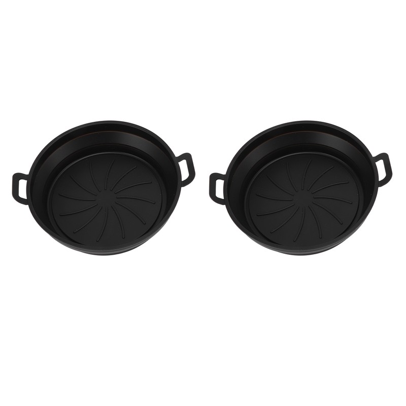 2 PCS Fryer Silicone Baskets with Handle 7.5inch Round Silicone