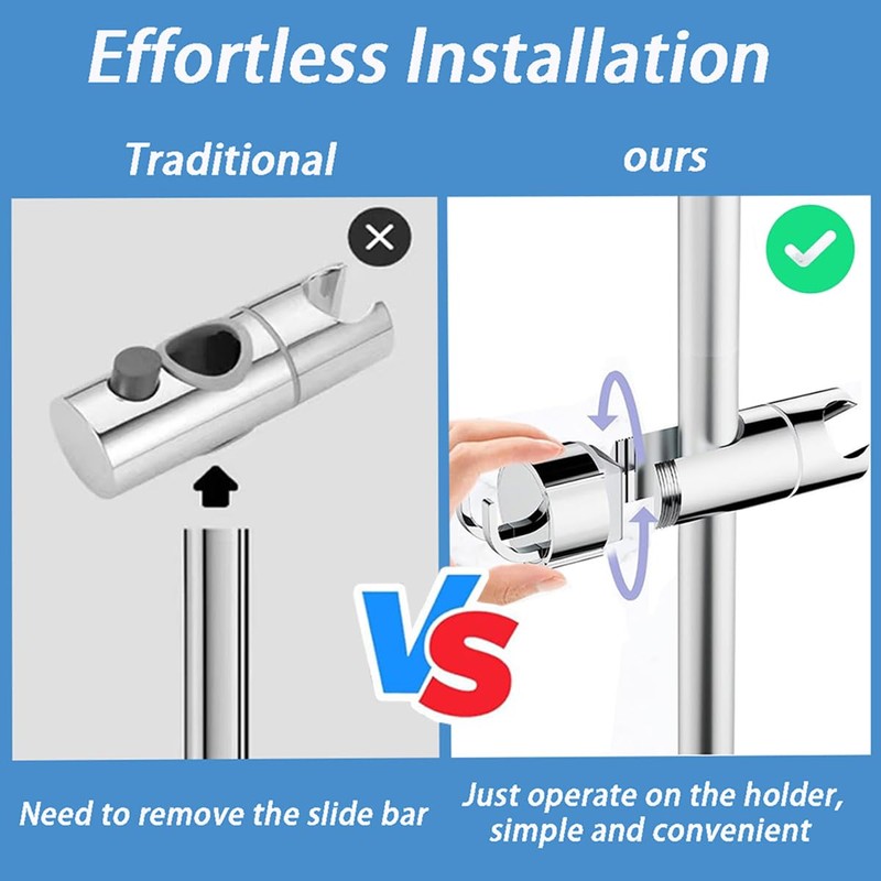 YOXITIXOY Adjustable Shower Head Bracket with 2 Hooks, for 16